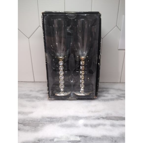 Studio His & Hers Bride & Groom Toasting Glasses, Wedding Champagne Flutes, Gift - Picture 1 of 6